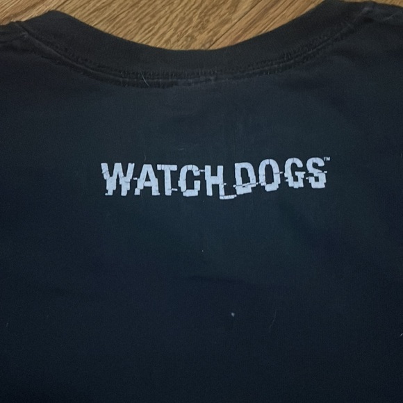 Men's unisex Watch Dogs Logo T-Shirt black hacker game T-shirt sz large - Picture 6 of 9